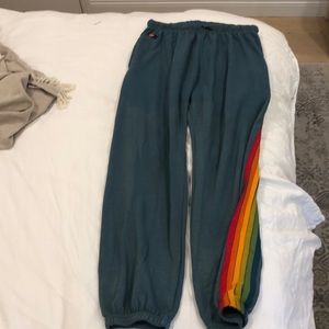 Aviator Nation Rainbow detailed sweat pants